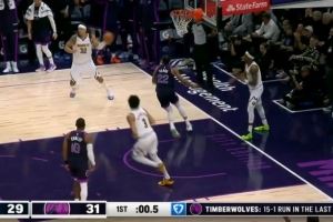 奋力反击!里德飙中三分 森林狼轰出15-1反超掘金